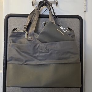NWT Steve Madden Gray BGymm Weekender Tote Bag with Pouch